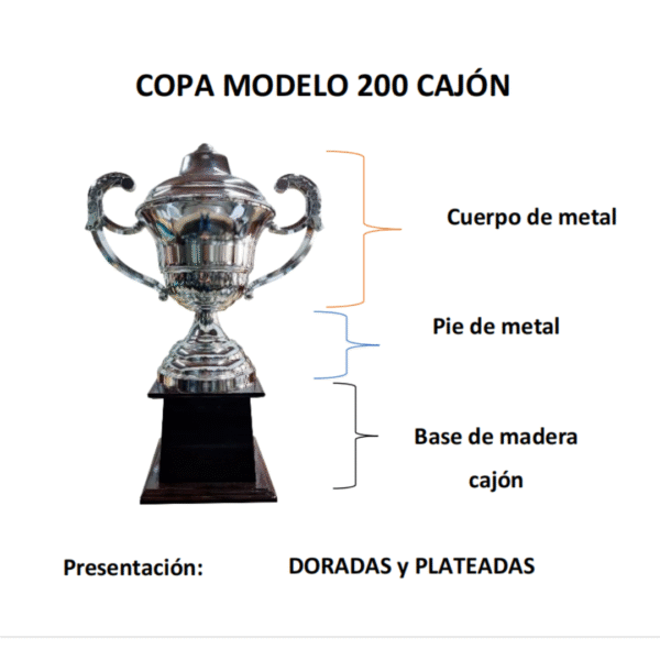 Trofeo Metálico Serie 200 CAJÓN - 63CM