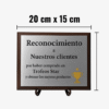 Plaqueta Aluminio - Plata personalizada 20cm x 15 cm (Total)