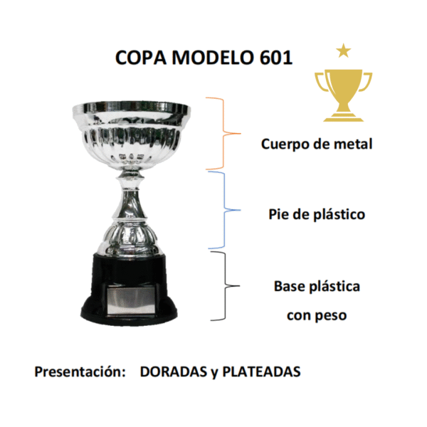 Trofeo Metálico Modelo 601 - 30cm