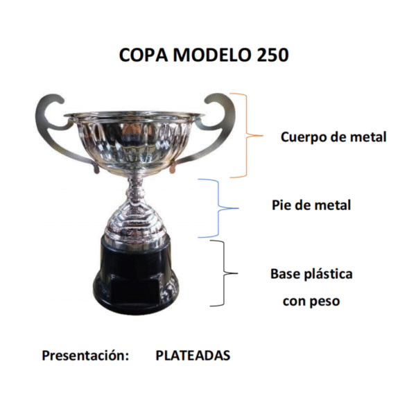 Trofeo Metálico con Asas 250 - 23cm
