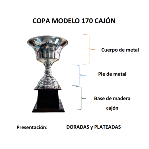 Trofeo Metálico Serie 170 CAJÓN -45cm