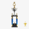 Trofeo 4 Columnas 2 Pisos Base Madera - 60cm