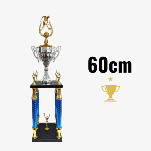 Trofeo 4 Columnas 2 Pisos Base Madera - 60cm