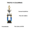 Trofeo 4 Columnas 2 Pisos Base Madera - 60cm