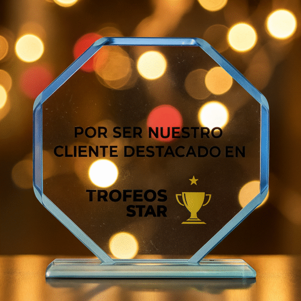 Placas de Vidrio Octogonal 19cm x 19cm con Caja